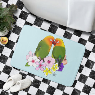 Tapete De Banheiro Pássaros do Amor Flores Tropicais