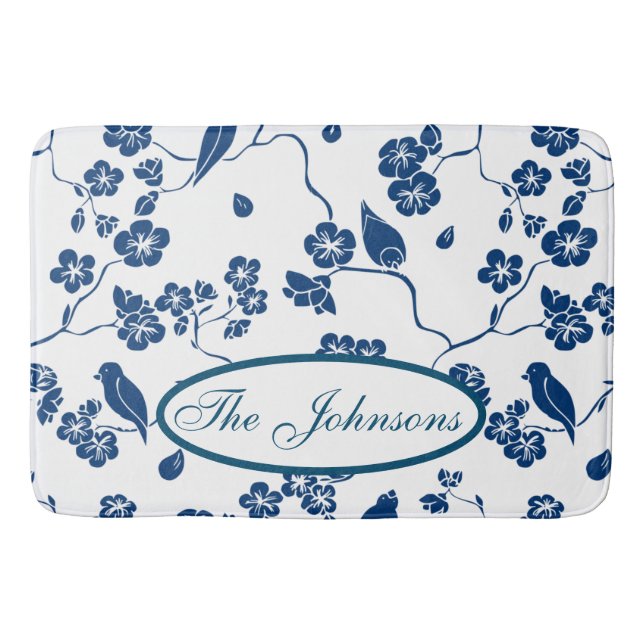 Tapete De Banheiro Pássaros e Florais Toilosos Contemporâneos (Frente)