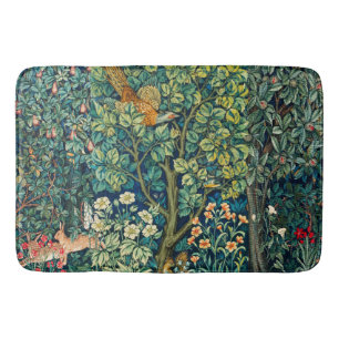 Tapete De Banheiro Pássaros FLORESTAIS,Pássaro Faisão, Floral Verde