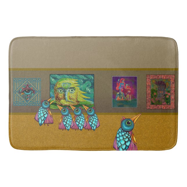 Tapete De Banheiro Pássaros na Galeria (Frente)