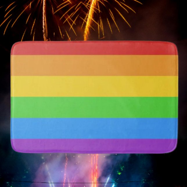 Tapete De Banheiro Passo do Orgulho: Sinalizador do Arco-Íris (Criador carregado)