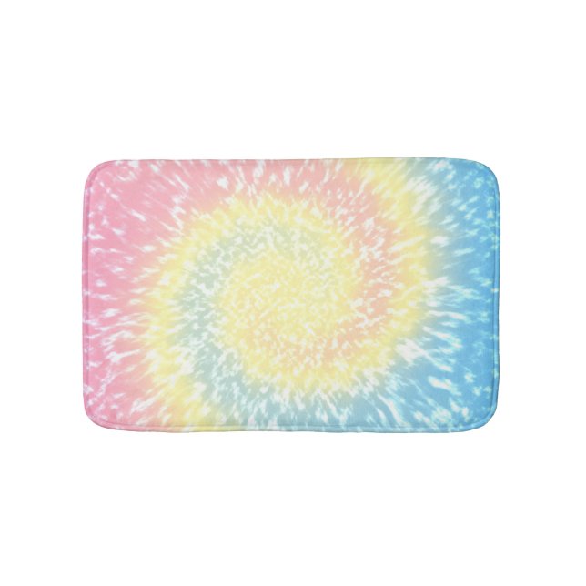 Tapete De Banheiro Pastel Tie Dye Hippie Swirl (frente)