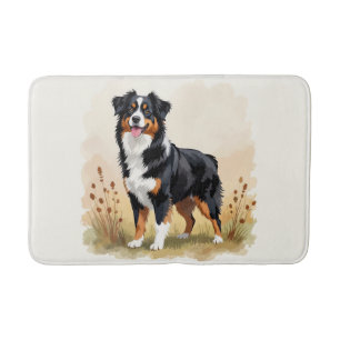 Tapete De Banheiro Pastor australiano Black Tricolor Aussie Dog