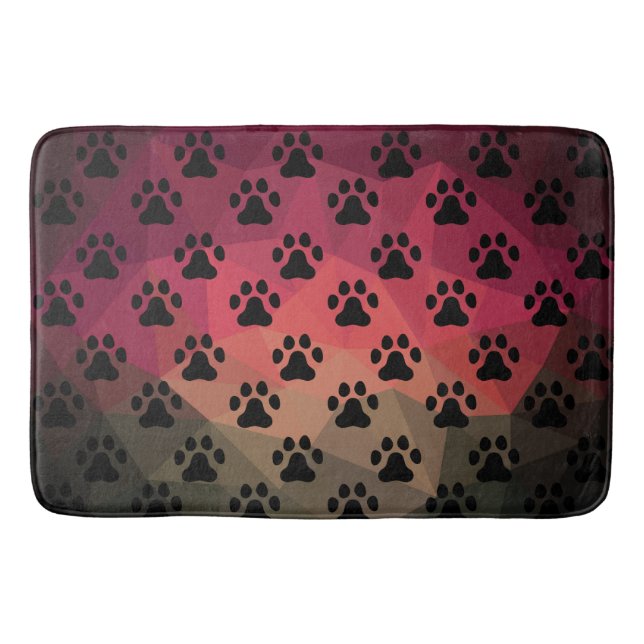 Tapete De Banheiro Pata de cão, pegada animal, animal de estimação (Frente)