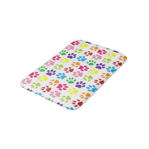 Tapete De Banheiro Patas Coloridas, Patas-Cães, Patas-Gatos