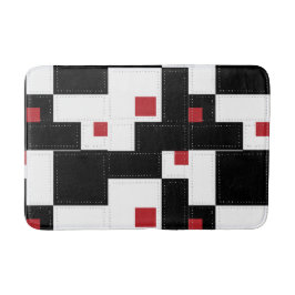 Tapete De Banheiro Patch de Vintagem Moderna Vermelho Branco Negro