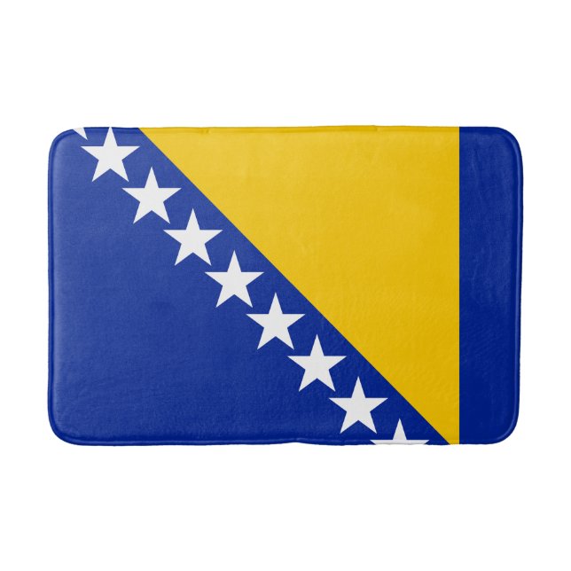 Tapete De Banheiro Patriótica Bósnia Herzegovina Flag Bath Mat (Frente)