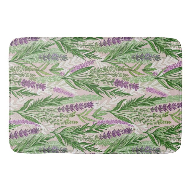 Tapete De Banheiro Pattern Fresh Lavender Flowers (Frente)