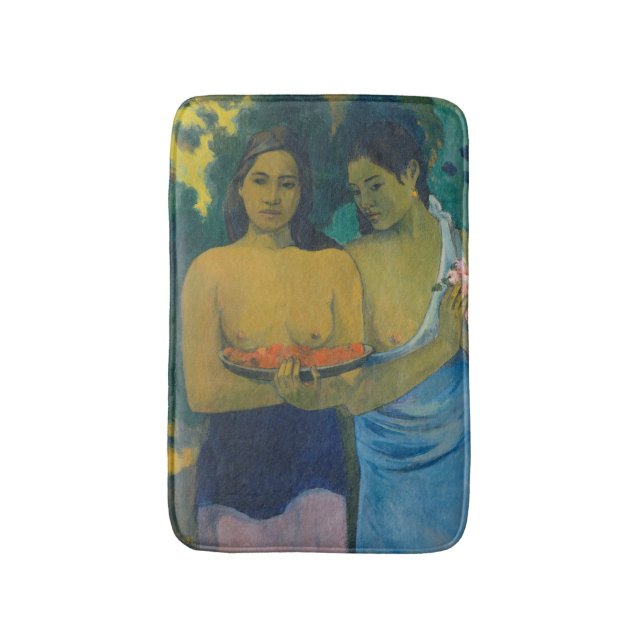 Tapete De Banheiro Paul Gauguin - Duas Mulheres Tahitianas (Frente Vertical)