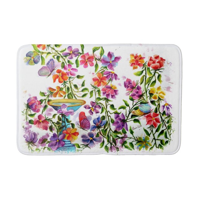 TAPETE DE BANHEIRO PAW DE CACHORRO IMPRIMA O BANHO DO PÁSSARO (Frente)