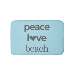 Tapete De Banheiro Paz Amor Praia Azul Vida Costeira Decoração de Ban