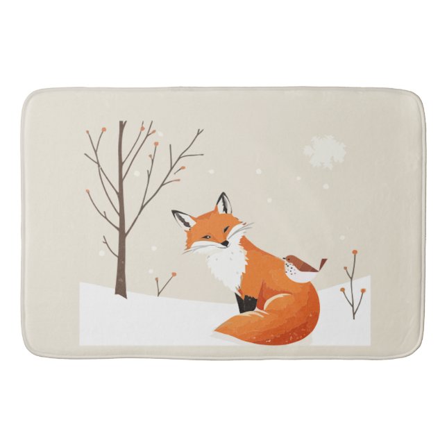 Tapete De Banheiro Paz na Terra - Animais de Pássaro da Raposa Minima (Frente)