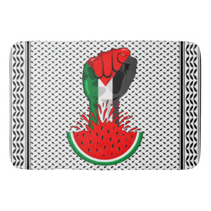 Tapete De Banheiro Pé de resistência da Palestina em Watermelon