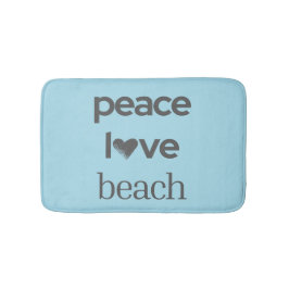 Tapete De Banheiro Peace Love Beach -Blue Coastal Life Bathroom Decor