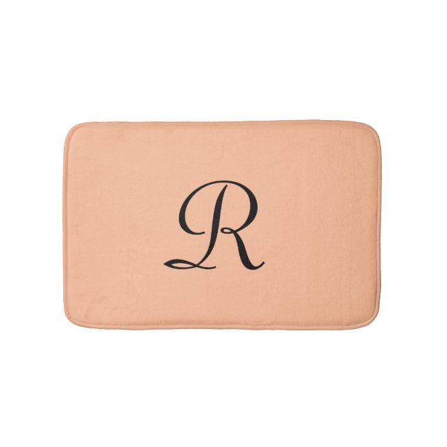 Tapete De Banheiro Peach Fuzz Monogramas Push Bath Mat (frente)