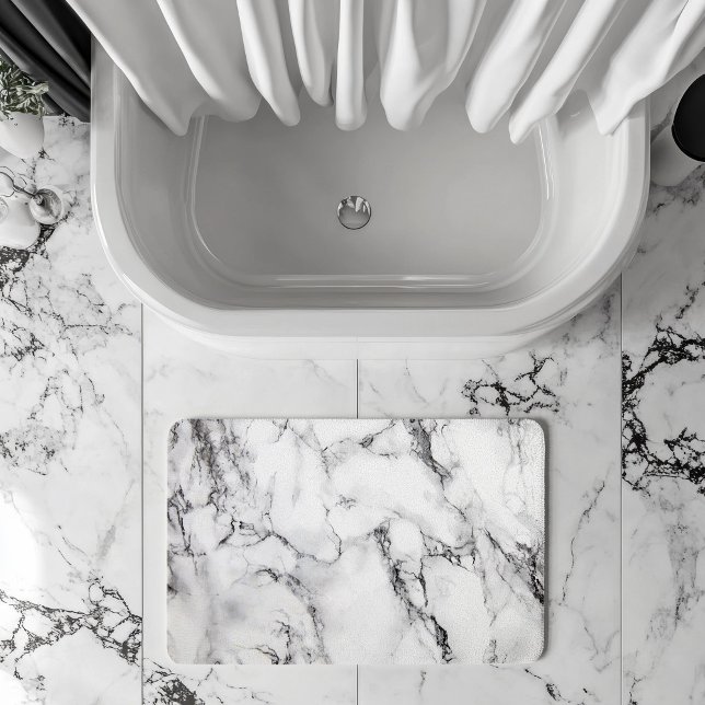 Tapete De Banheiro Pedra De Mármore Preta E Cinza Branca (Criador carregado)