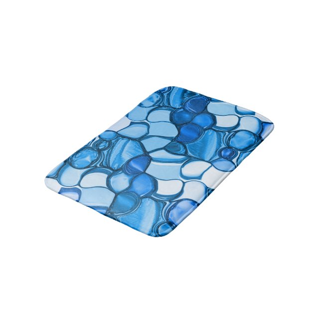 Tapete De Banheiro Pedras redondas em tons de azul real (Angulado)