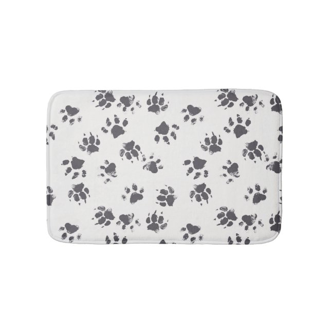 Tapete De Banheiro Pegadas De Pata: Cachorro Monocromo Sem Costura. (frente)