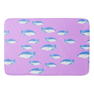 Tapete De Banheiro Peixe azul em lilás