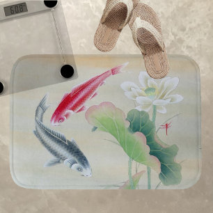 Tapete De Banheiro Peixe Koi com Lotus