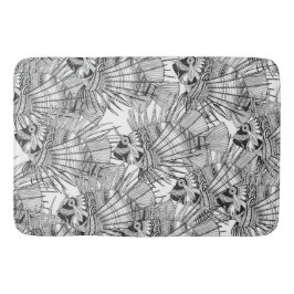 Tapete De Banheiro peixe mirando branco preto