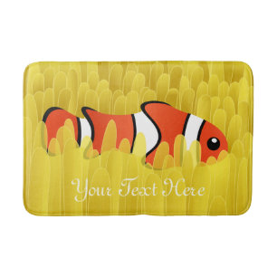 Tapete De Banheiro Peixe-palha giro e belo anêmono-amarelo