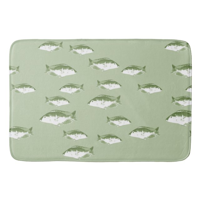 Tapete De Banheiro Peixe verde oliva (Frente)