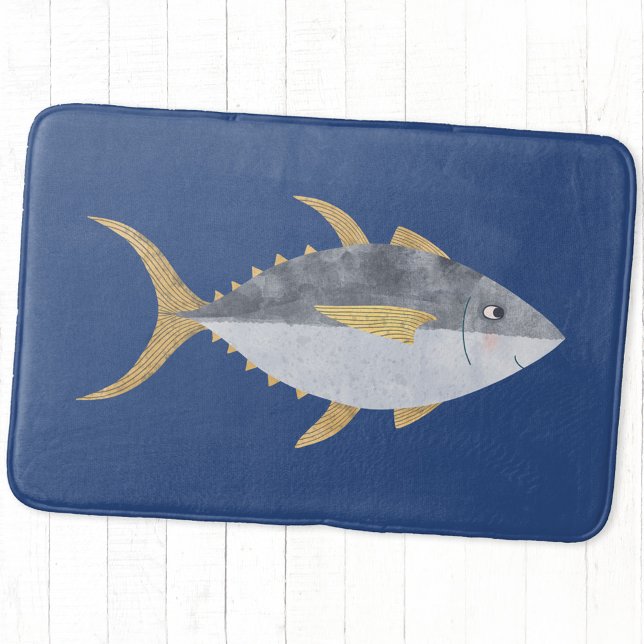Tapete De Banheiro Peixes de atum (Fun Yellowfin Tuna fish bath mat for your home, beach house or boat)
