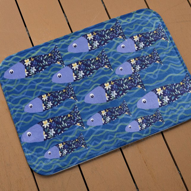 Tapete De Banheiro Peixes de praia Capas de praia pescadores marinhos (Criador carregado)