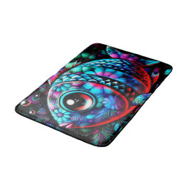 Tapete De Banheiro Peixes Florais De Olhos Grandes E Queijos Náuticos