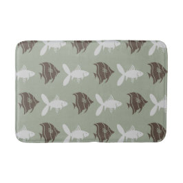 Tapete De Banheiro Peixes Nadando Cinzas Gráficas Castanho a qualquer