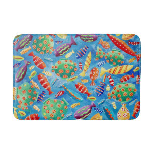 Tapete De Banheiro Peixes Tropicais