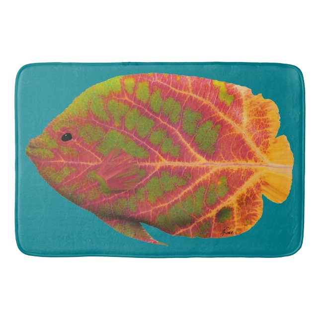 Tapete De Banheiro Peixes tropicais 1 da folha de Aspen (Frente)