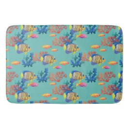 Tapete De Banheiro Peixes Tropicais e Corais