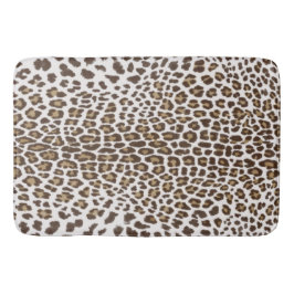 Tapete De Banheiro Pele Leopardo Branca