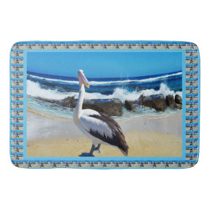 Tapete De Banheiro Pelican Beach Splash,