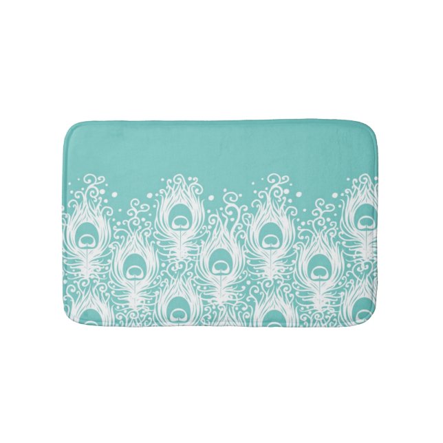 Tapete De Banheiro Penas de pavão mole (frente)