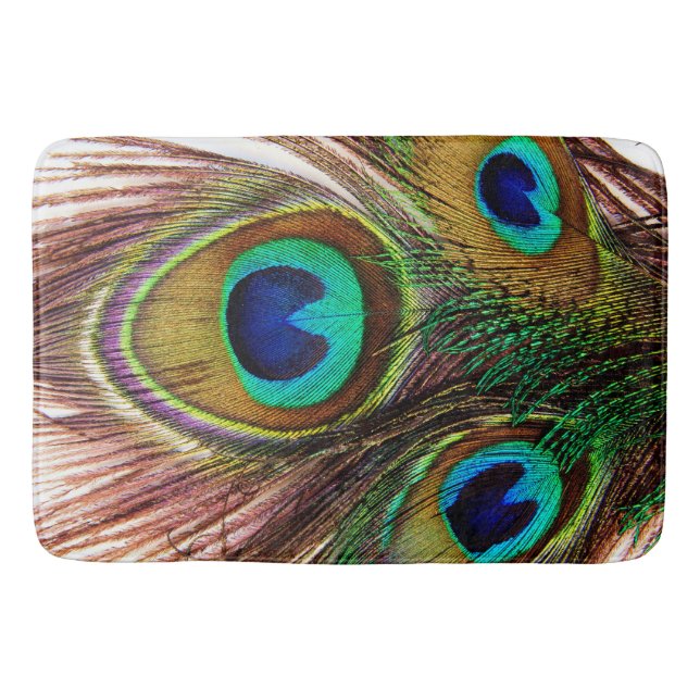 Tapete De Banheiro Penas de Peacock 4 Bath Mat (Frente)