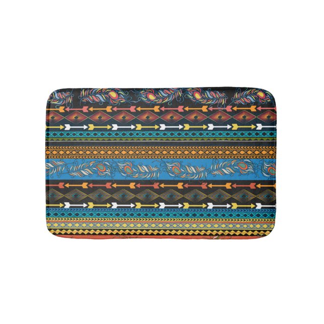 Tapete De Banheiro Penas Étnicas: Embroiderme Boho Chic (frente)