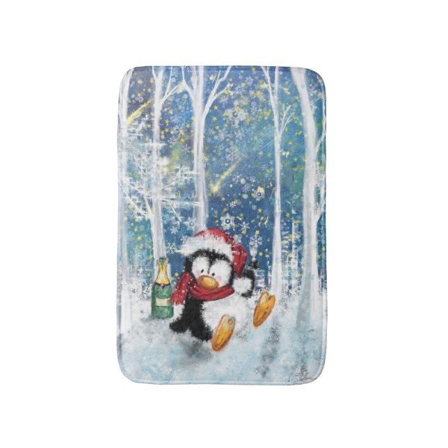 Tapete De Banheiro Penguin Bath Mat de Natal (Frente Vertical)