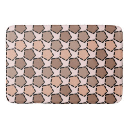 Tapete De Banheiro Pentágonos castanhos simétricos com bordas traceja