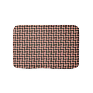 Tapete De Banheiro Pepita Clássica Houndstooth Peach Preto