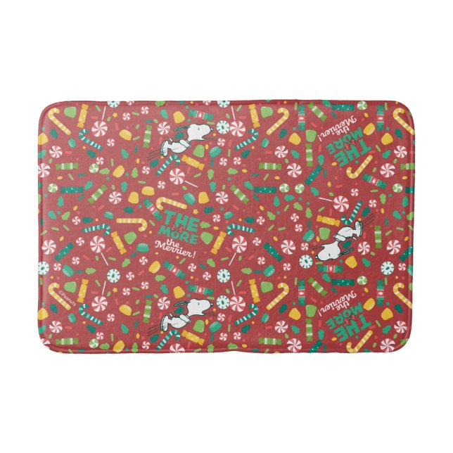 Tapete De Banheiro Peppermint Dreams Snoopy Candy Patterno (Frente)