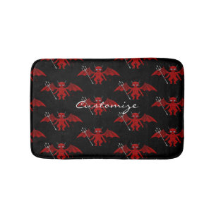 Tapete De Banheiro Pequeno Diabo Vermelho Thunder_Cove