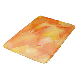 Tapete De Banheiro Pequeno esculpido em amarelo e muito laranja