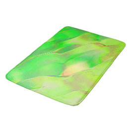 Tapete De Banheiro Pequeno esculpido em verde vívido