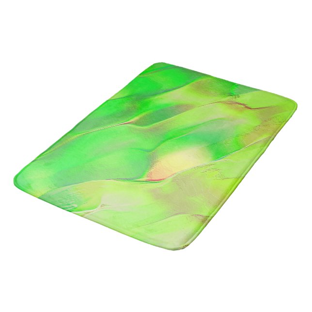 Tapete De Banheiro Pequeno esculpido em verde vívido (Angulado)