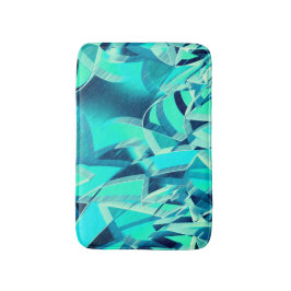 Tapete De Banheiro Percursos cianos com garoa sobre fundo aquamarino