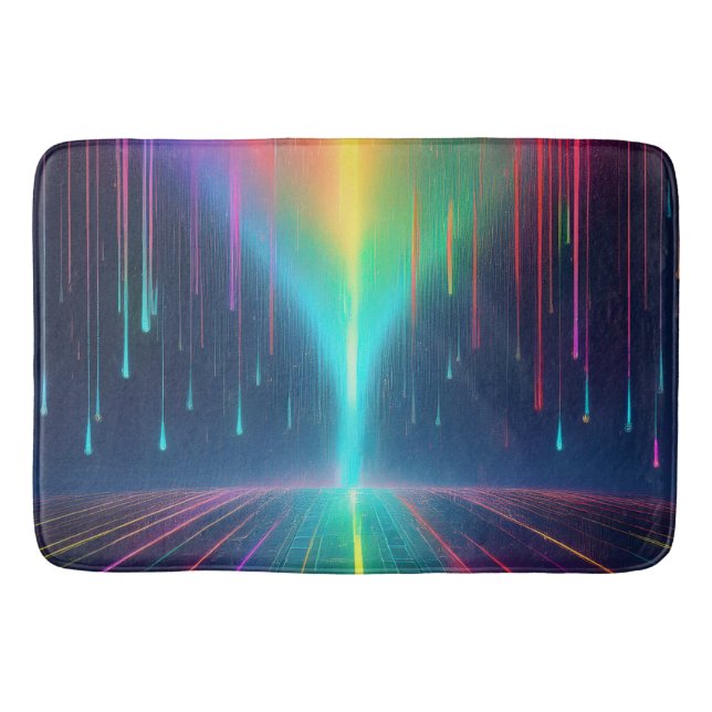 Tapete De Banheiro Perfuração de Arco-Íris (Frente)