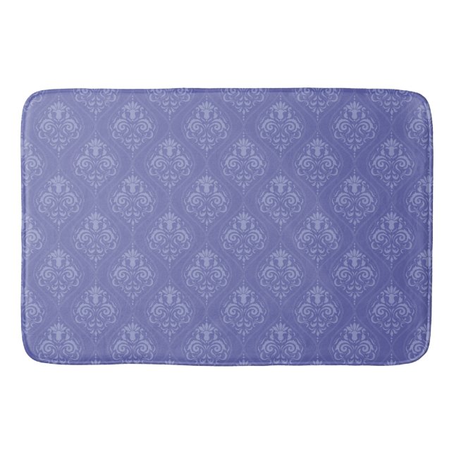 Tapete De Banheiro Periwinkle Blue Damask (Frente)